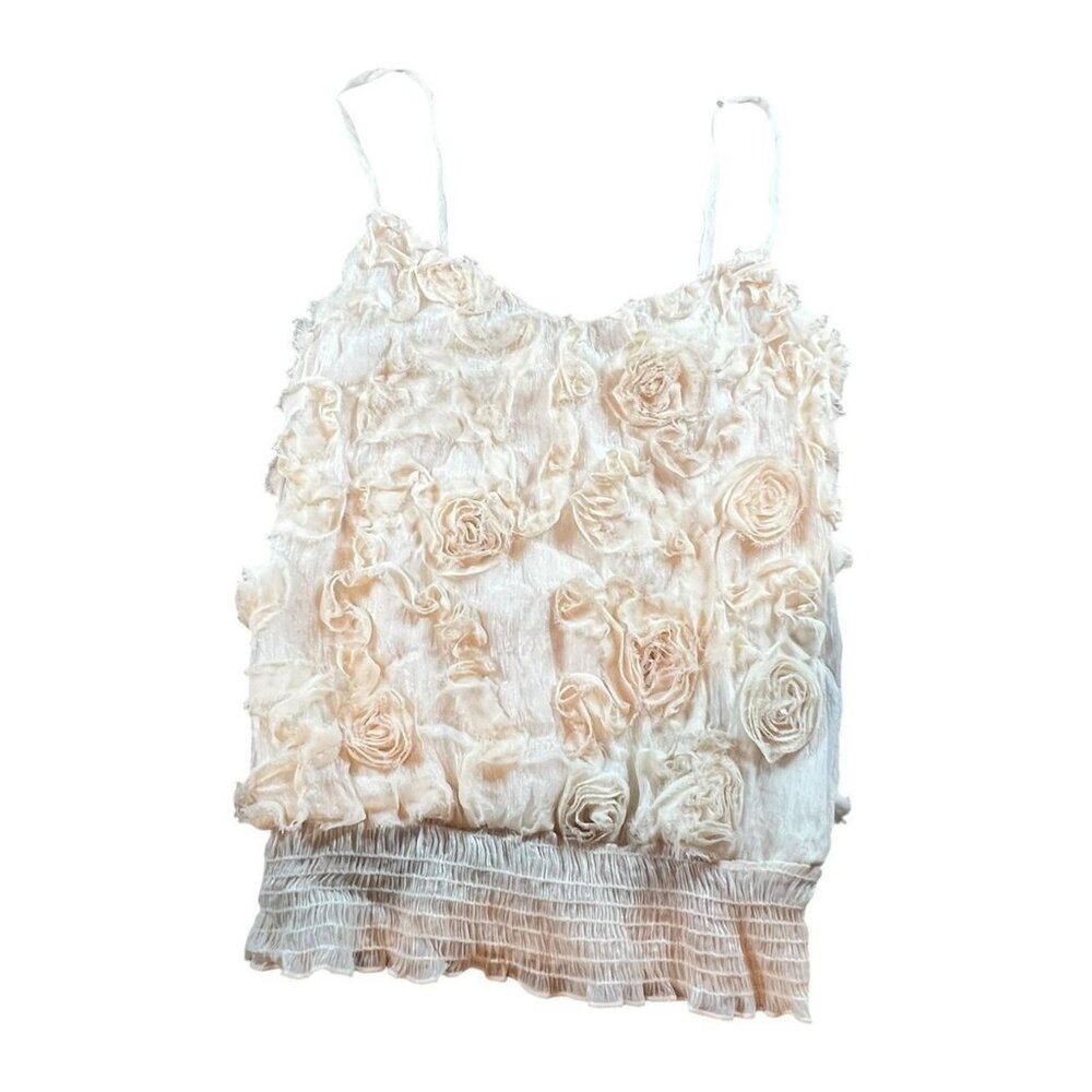 Vintage Heart + Soul Rosette Mesh Tank Top